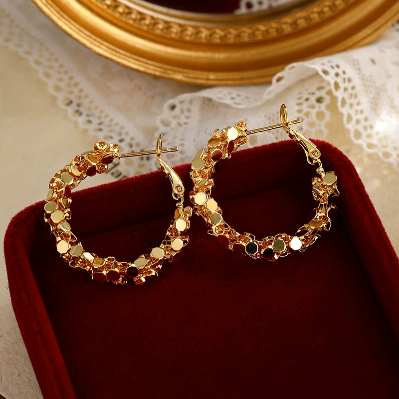 Super Shiny Hypoallergenic Round Hoops for Women - Lightweight Sparkling Circle Earrings - Image 4